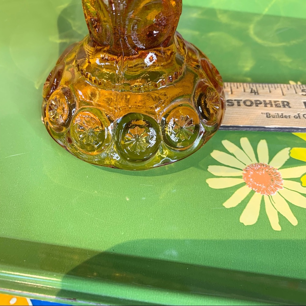 Amber Glass Compote - Picture 6 of 8